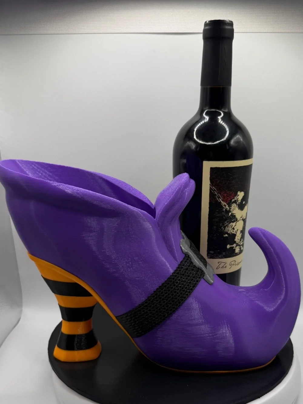 Witch Shoe Wine Bottle Holder, Wickedly Fun Halloween Decor, Gothic Hostess Gift